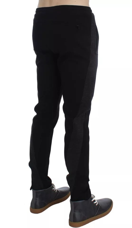 Dolce & Gabbana Black Gray Wool Casual Trousers Stripe Pants -   -  Dolce & Gabbana.