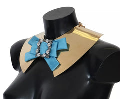 Dolce & Gabbana Gold Bow Crystal Embellished Runway Collar Necklace -   -  Dolce & Gabbana.