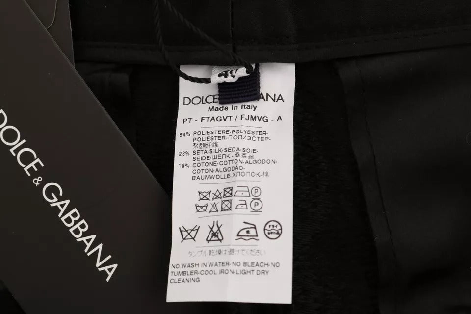 Dolce & Gabbana Black Floral Brocade High Waist Pants -   -  Dolce & Gabbana.