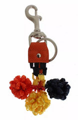 Dolce & Gabbana Red Yellow Raffia Leather Clasp Finder Keyring Keychain -   -  Dolce & Gabbana.