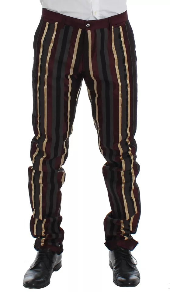Dolce & Gabbana Multicolor Striped Runway 3 Piece Slim Fit Vest Suit -   -  Dolce & Gabbana.
