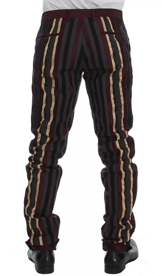 Dolce & Gabbana Multicolor Striped Runway 3 Piece Slim Fit Vest Suit -   -  Dolce & Gabbana.