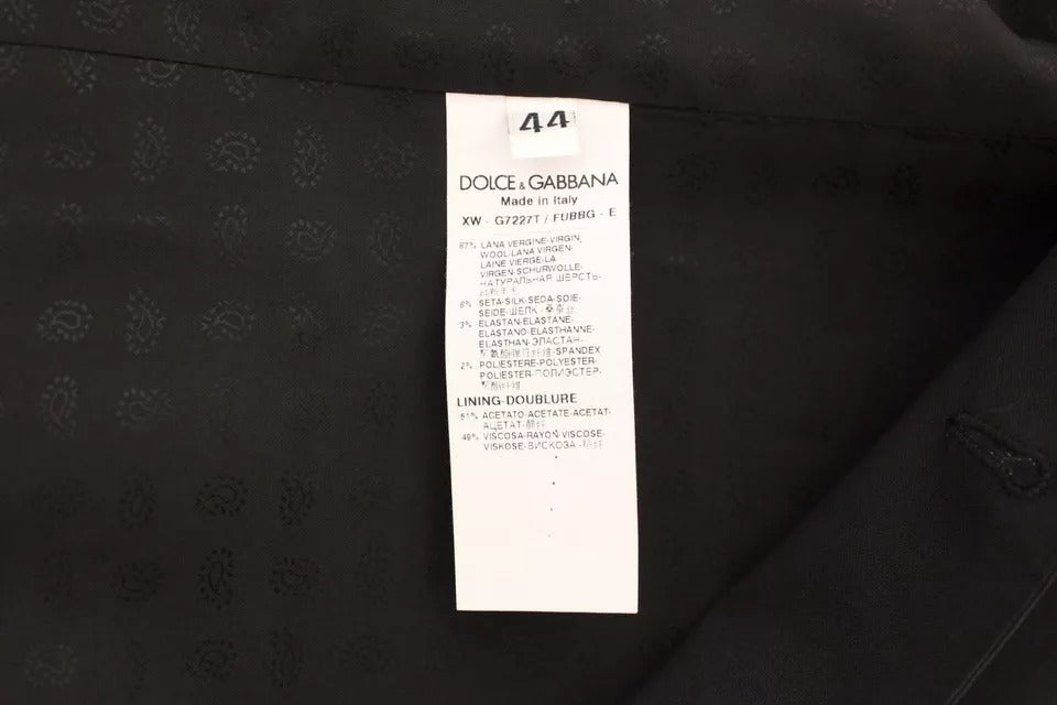 Dolce & Gabbana Black Wool Silk Dress Gilet Jacket Vest -   -  Dolce & Gabbana.
