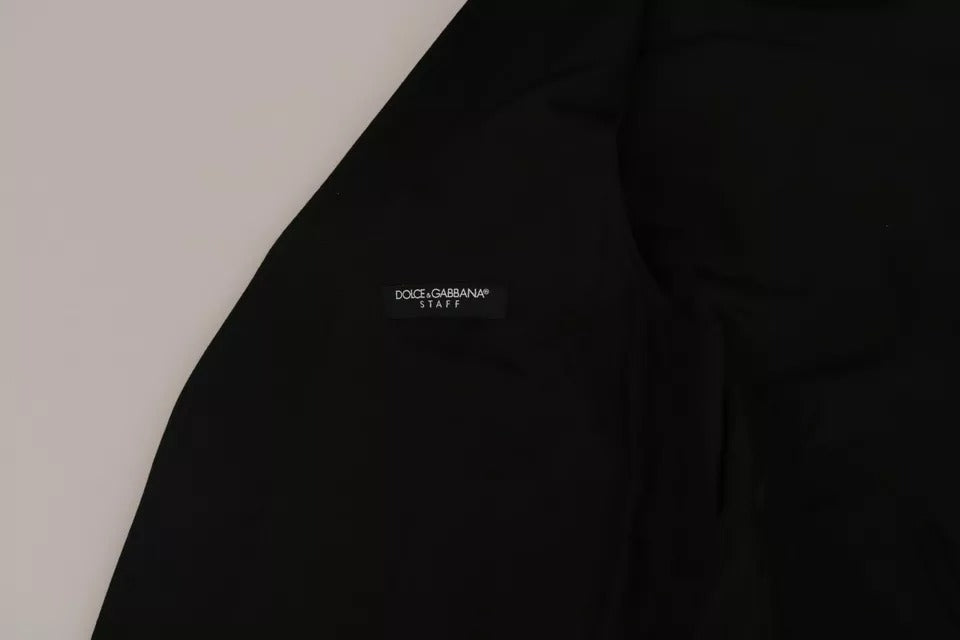 Dolce & Gabbana Black Wool Logo Waistcoat Vest -   -  Dolce & Gabbana.