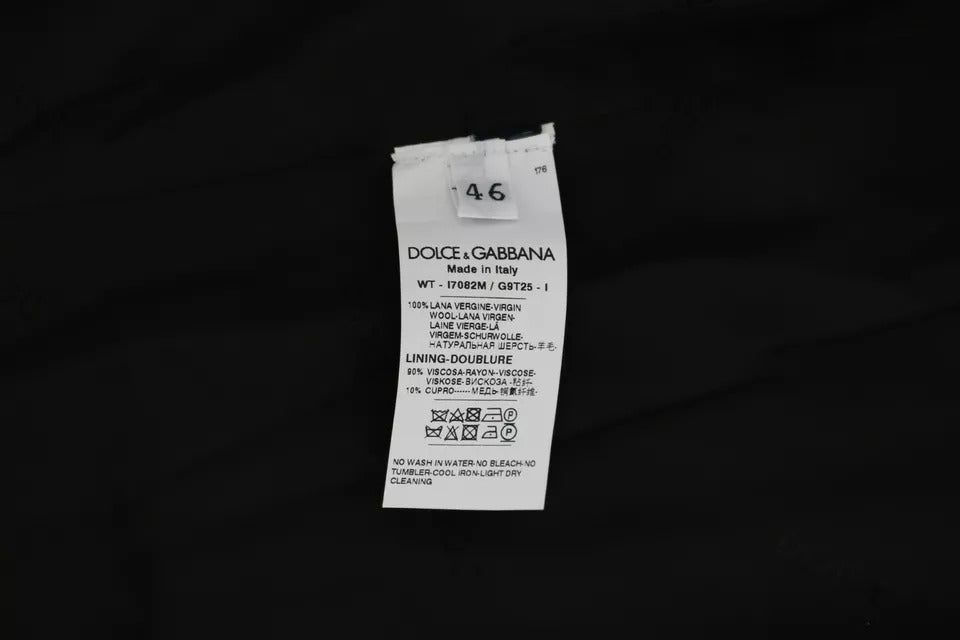 Dolce & Gabbana Black Wool Logo Waistcoat Vest -   -  Dolce & Gabbana.