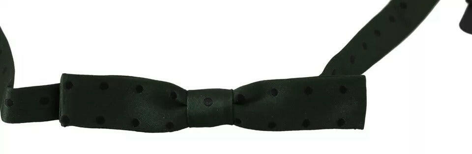 Dolce & Gabbana Green Dotted Silk Adjustable Neck Bow Tie -  Neckties, Men -  Dolce & Gabbana.
