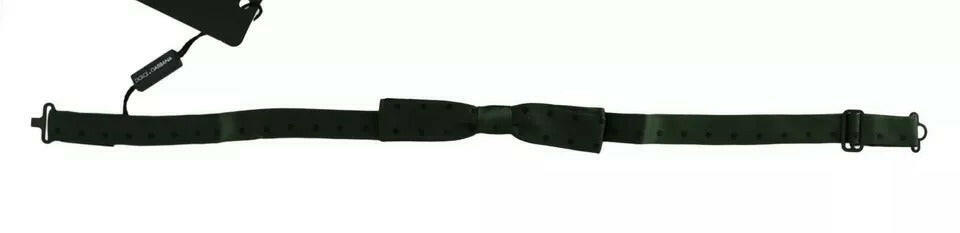 Dolce & Gabbana Green Dotted Silk Adjustable Neck Bow Tie -  Neckties, Men -  Dolce & Gabbana.