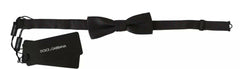 Dolce & Gabbana Gray Dotted Silk Adjustable Neck Bow Tie -  Neckties, Men -  Dolce & Gabbana.