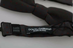Dolce & Gabbana Gray Dotted Silk Adjustable Neck Bow Tie -  Neckties, Men -  Dolce & Gabbana.