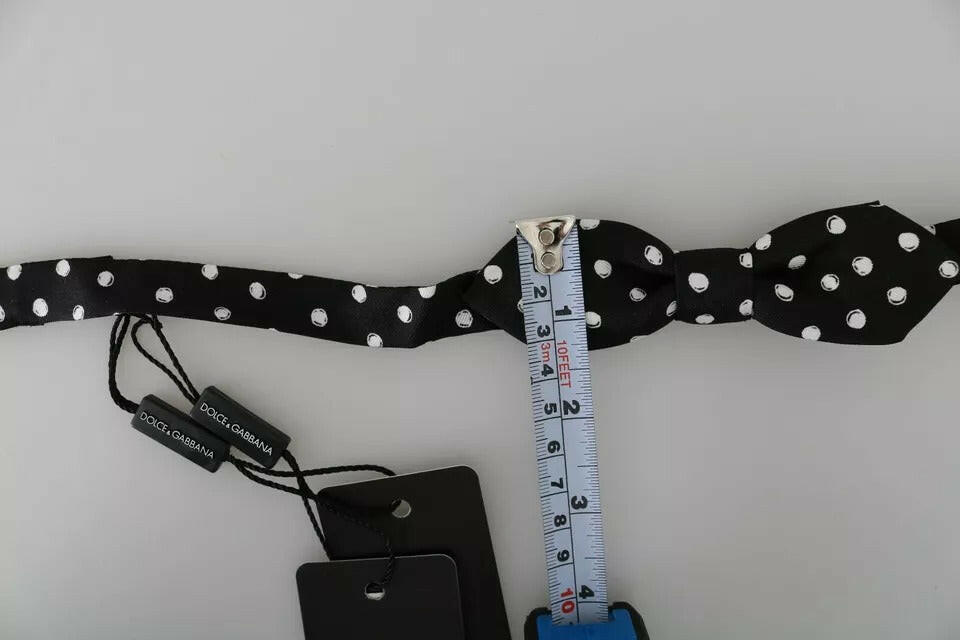 Dolce & Gabbana Black Polka Dots Adjustable Neck Bow Tie -  Neckties, Men -  Dolce & Gabbana.