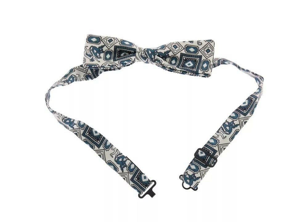 Dolce & Gabbana White Blue Silk Bowtie Leather Belt Gift Box Set -   -  Dolce & Gabbana.