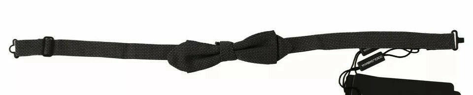 Dolce & Gabbana Gray Pattern Silk Adjustable Neck Bow Tie -  Neckties, Men -  Dolce & Gabbana.