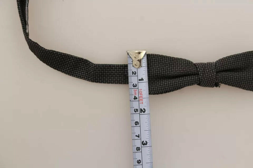 Dolce & Gabbana Gray Pattern Silk Adjustable Neck Bow Tie -  Neckties, Men -  Dolce & Gabbana.