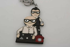 Dolce & Gabbana Silver Leather Dominico Stefano #DGFAMILY Logo Badge Keychain -  Men´s Keychains -  Dolce & Gabbana.