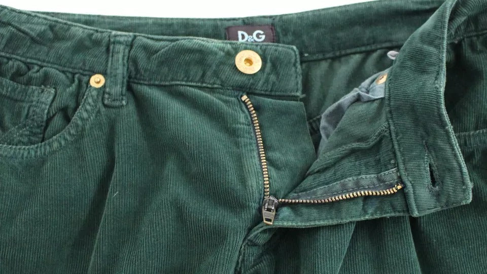 Dolce & Gabbana Green Cotton Corduroys SLIMMY Fit D&G Pants -   -  Dolce & Gabbana.
