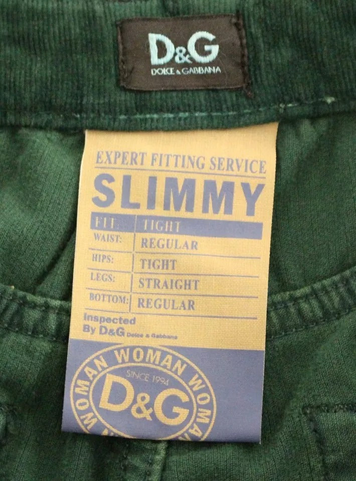 Dolce & Gabbana Green Cotton Corduroys SLIMMY Fit D&G Pants -   -  Dolce & Gabbana.