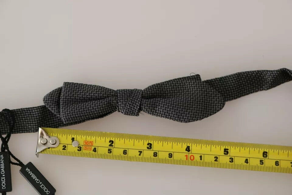 Dolce & Gabbana Gray Silk Patterned Mens Necktie Bow Tie -  Neckties, Men -  Dolce & Gabbana.