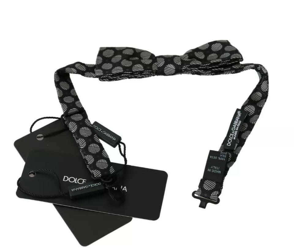Dolce & Gabbana Black Silk Circles Men Necktie Bow Tie -  Neckties, Men -  Dolce & Gabbana.