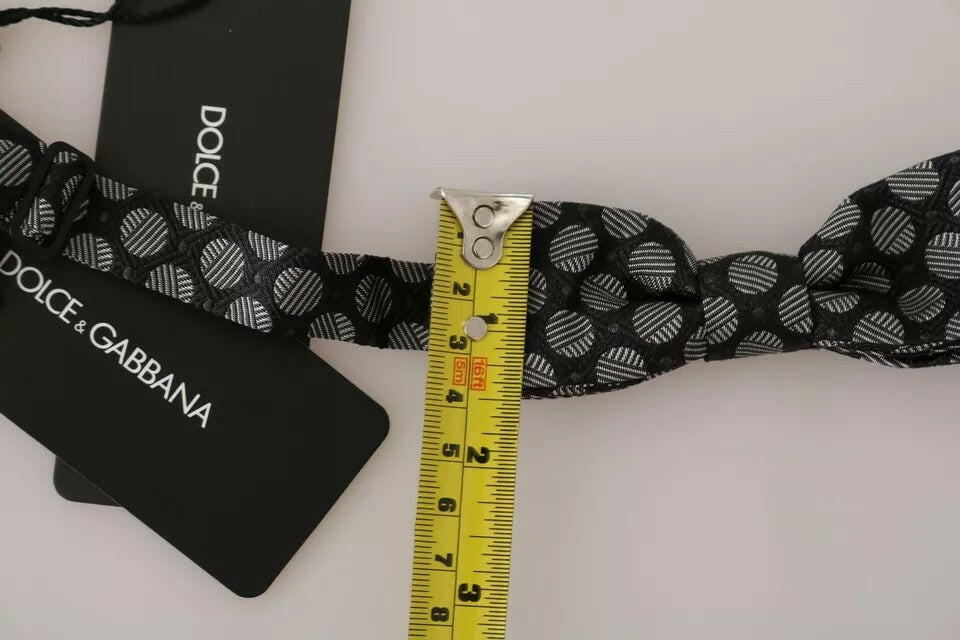 Dolce & Gabbana Black Silk Circles Men Necktie Bow Tie -  Neckties, Men -  Dolce & Gabbana.