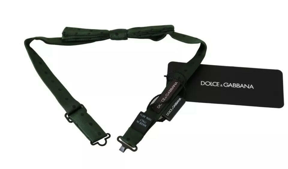 Dolce & Gabbana Green Silk Dotted Mens Necktie Bow Tie -  Neckties, Men -  Dolce & Gabbana.