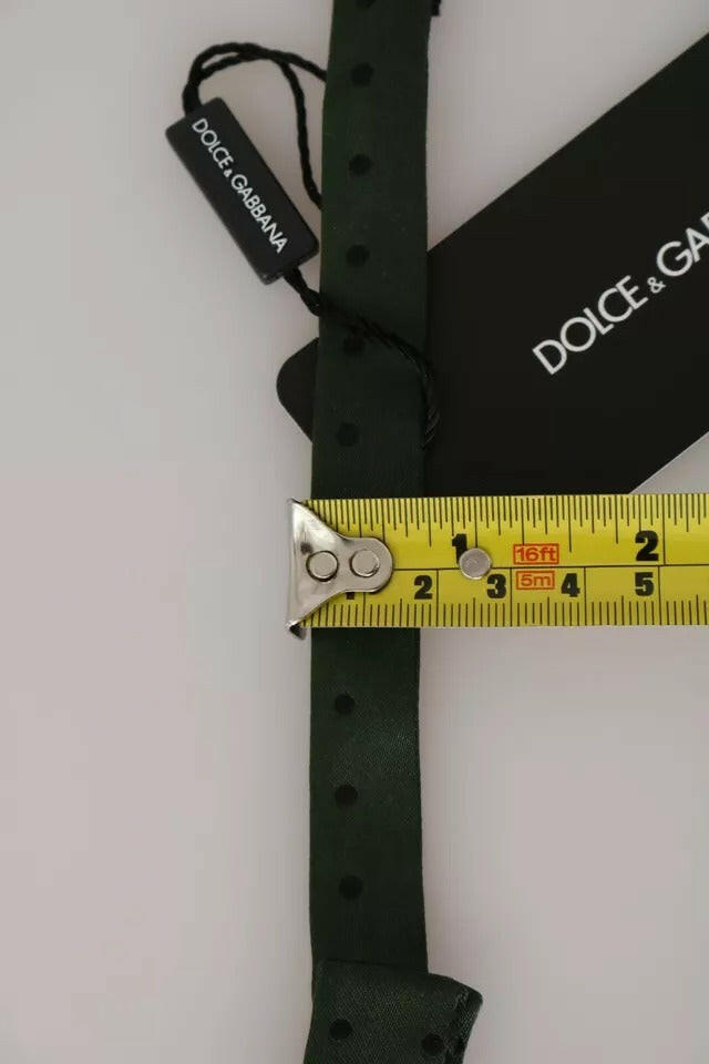 Dolce & Gabbana Green Silk Dotted Mens Necktie Bow Tie -  Neckties, Men -  Dolce & Gabbana.