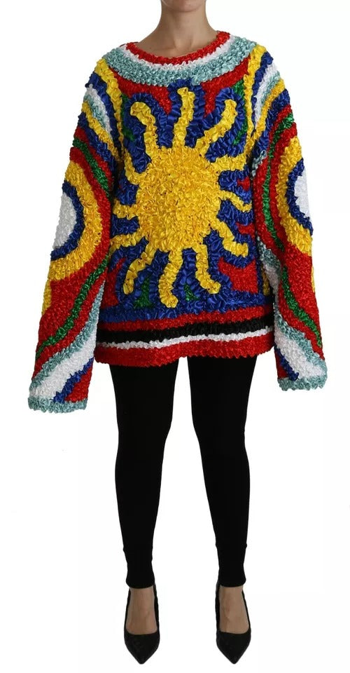 Dolce & Gabbana Multicolor Sun Ruffled Top Blouse Sweater -   -  Dolce & Gabbana.