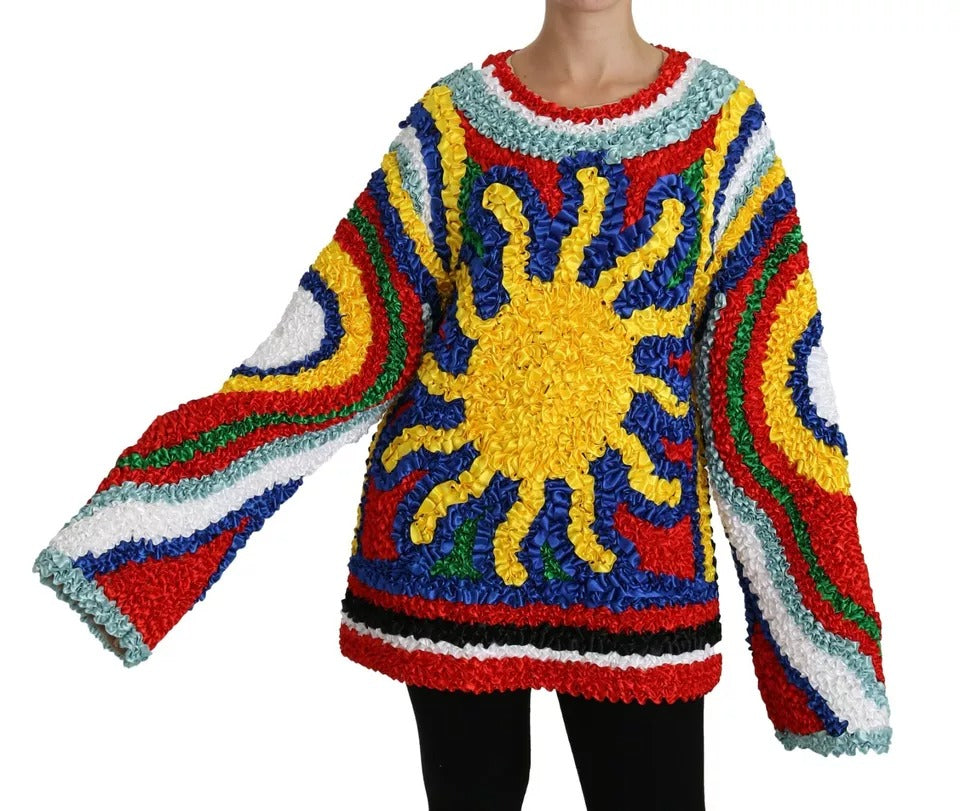 Dolce & Gabbana Multicolor Sun Ruffled Top Blouse Sweater -   -  Dolce & Gabbana.