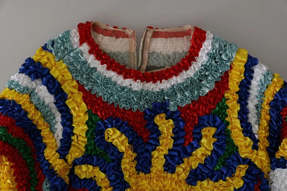 Dolce & Gabbana Multicolor Sun Ruffled Top Blouse Sweater -   -  Dolce & Gabbana.