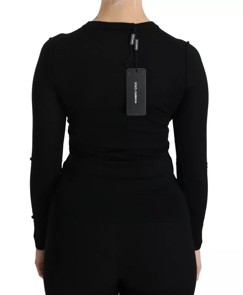 Dolce & Gabbana Black Virgin Wool Long Sleeve Top Blouse Top -   -  Dolce & Gabbana.