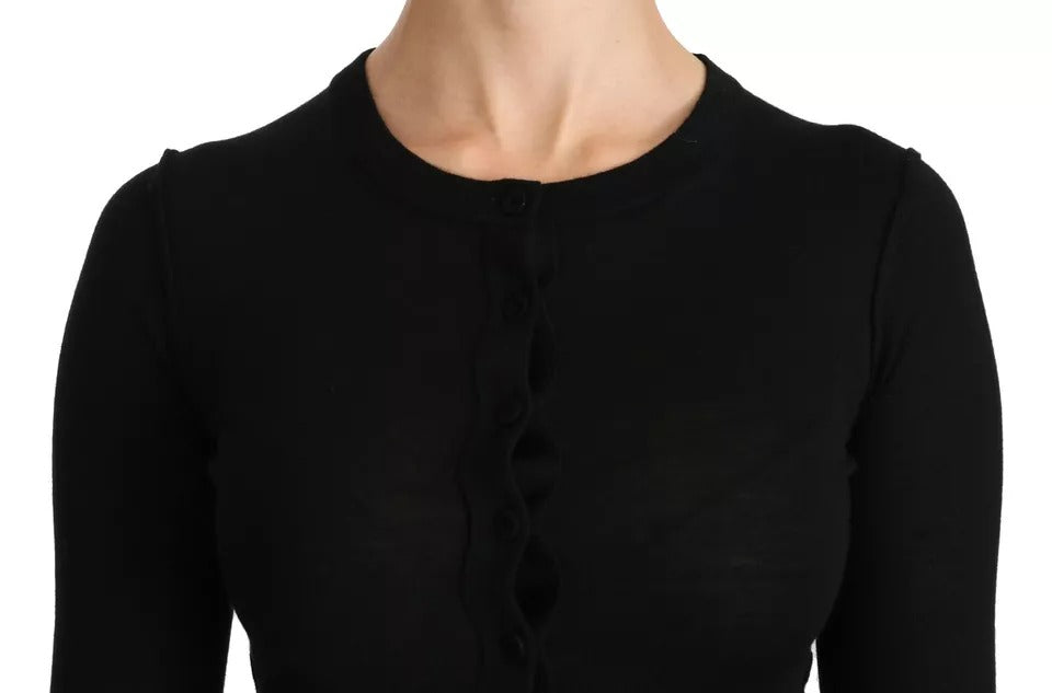 Dolce & Gabbana Black Virgin Wool Long Sleeve Top Blouse Top -   -  Dolce & Gabbana.