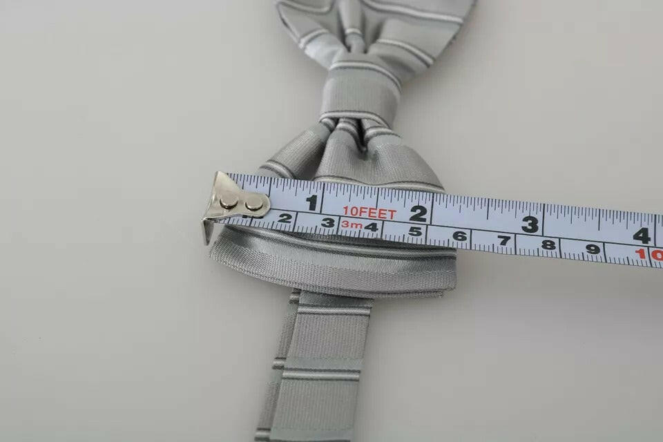 Dolce & Gabbana Light Gray Lining Adjustable Neck Butterfly Bow Tie -  Neckties, Men -  Dolce & Gabbana.
