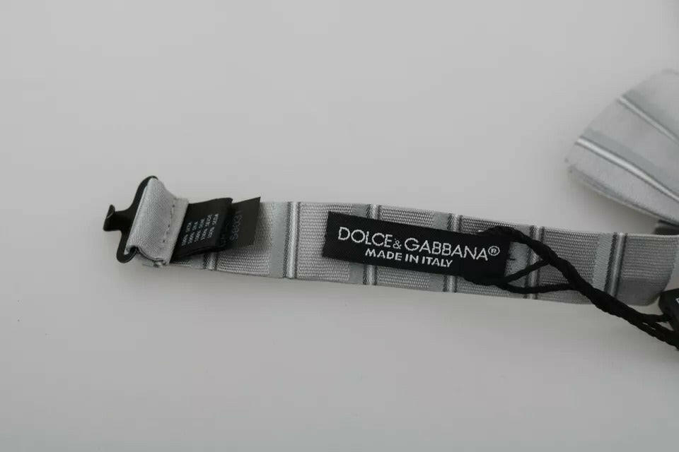 Dolce & Gabbana Light Gray Lining Adjustable Neck Butterfly Bow Tie -  Neckties, Men -  Dolce & Gabbana.