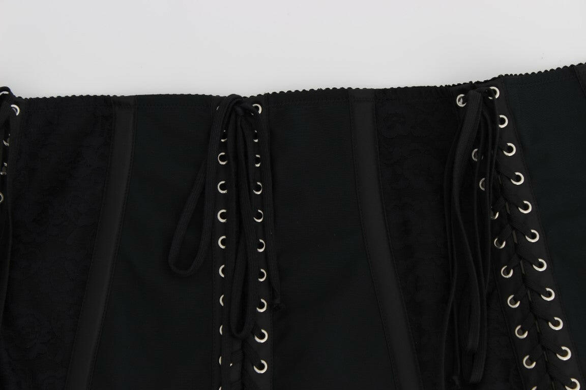 Dolce & Gabbana Black Stretch Corset Waist Strap Belt -   -  Dolce & Gabbana.