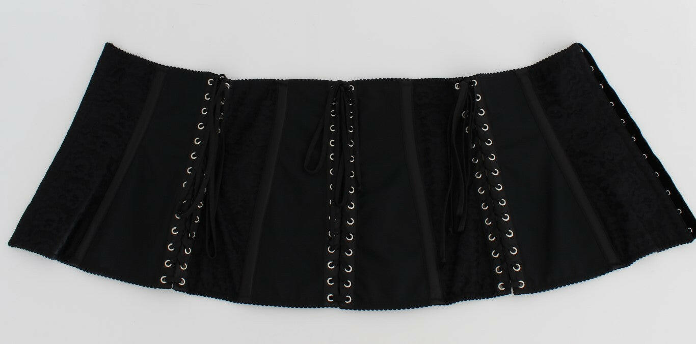 Dolce & Gabbana Black Stretch Corset Waist Strap Belt -   -  Dolce & Gabbana.