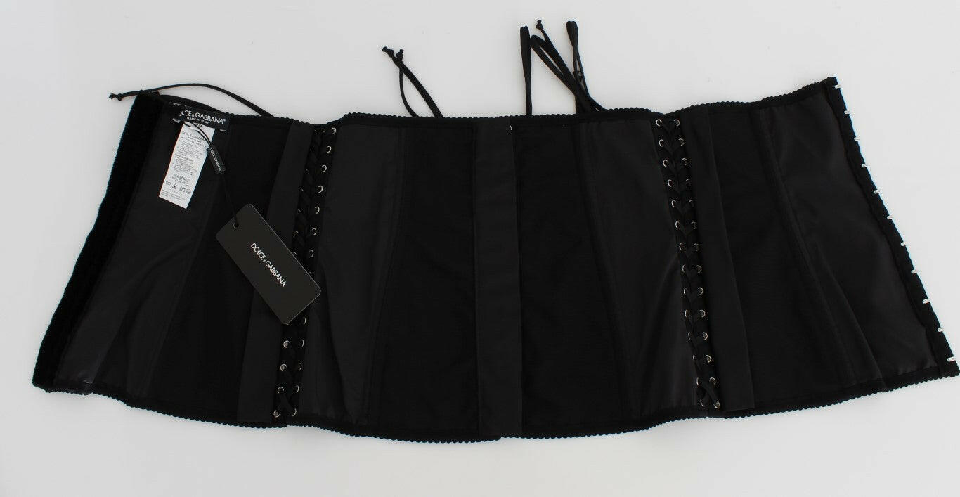 Dolce & Gabbana Black Stretch Corset Waist Strap Belt -   -  Dolce & Gabbana.