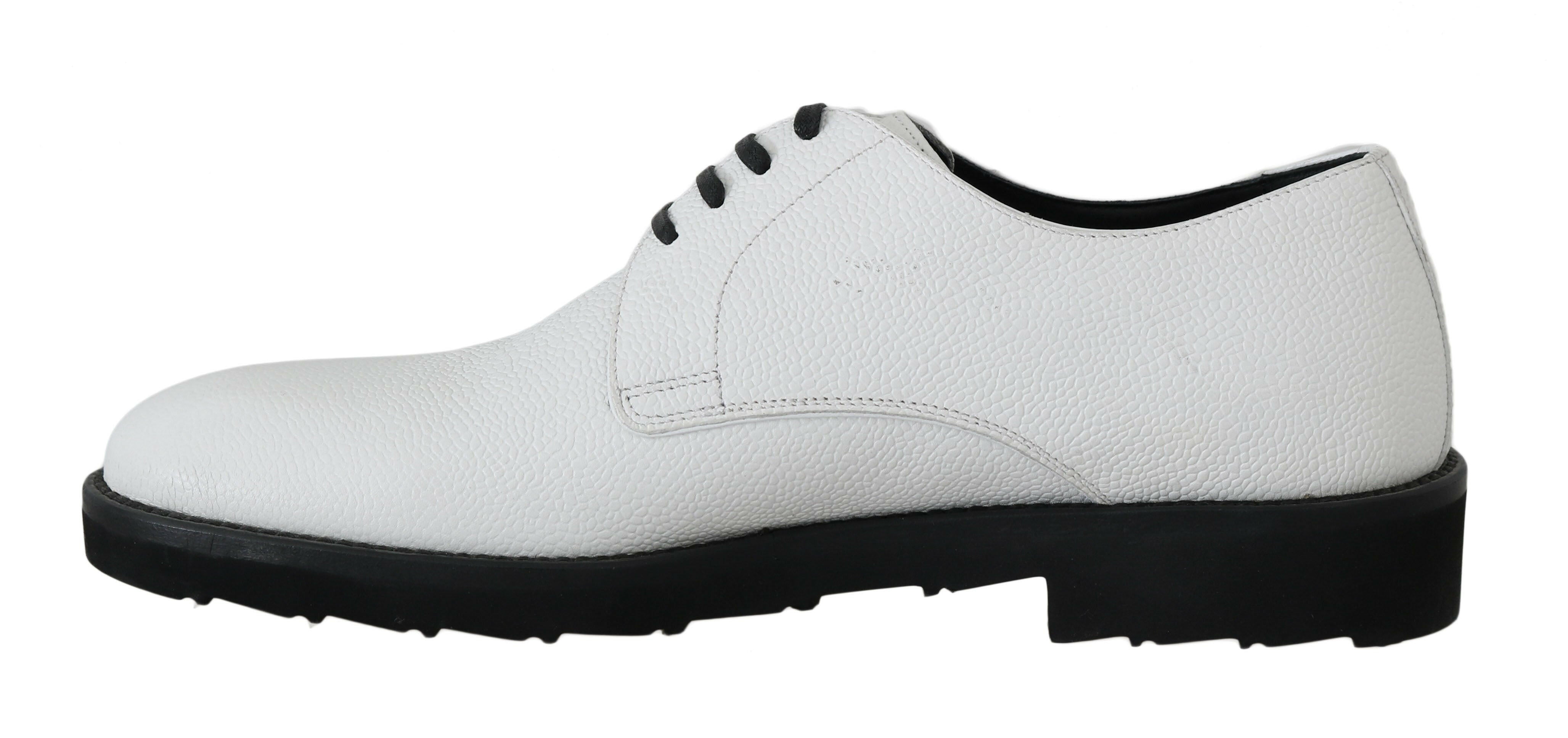 Dolce & Gabbana White Leather Derby Dress Formal Shoes -   -  Dolce & Gabbana.