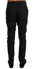 Dolce & Gabbana Black Cotton Stretch Formal Trousers Pants -   -  Dolce & Gabbana.