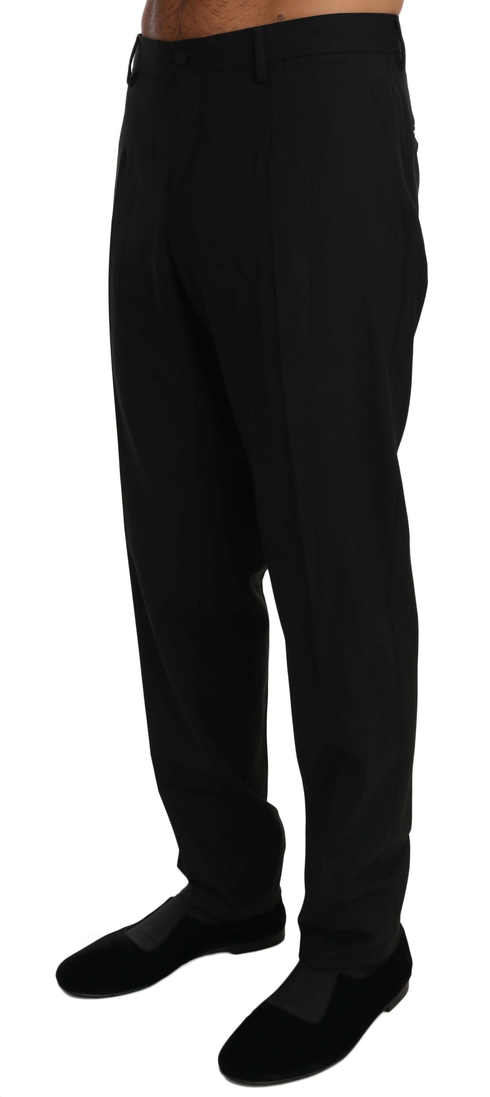 Dolce & Gabbana Black Wool Stretch Dress Trousers Pants -   -  Dolce & Gabbana.
