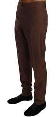 Dolce & Gabbana Brown Wool Silk Formal Trousers Pants -   -  Dolce & Gabbana.