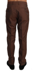 Dolce & Gabbana Brown Wool Silk Formal Trousers Pants -   -  Dolce & Gabbana.
