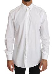 Dolce & Gabbana White Cotton GOLD Dress Shirt -   -  Dolce & Gabbana.