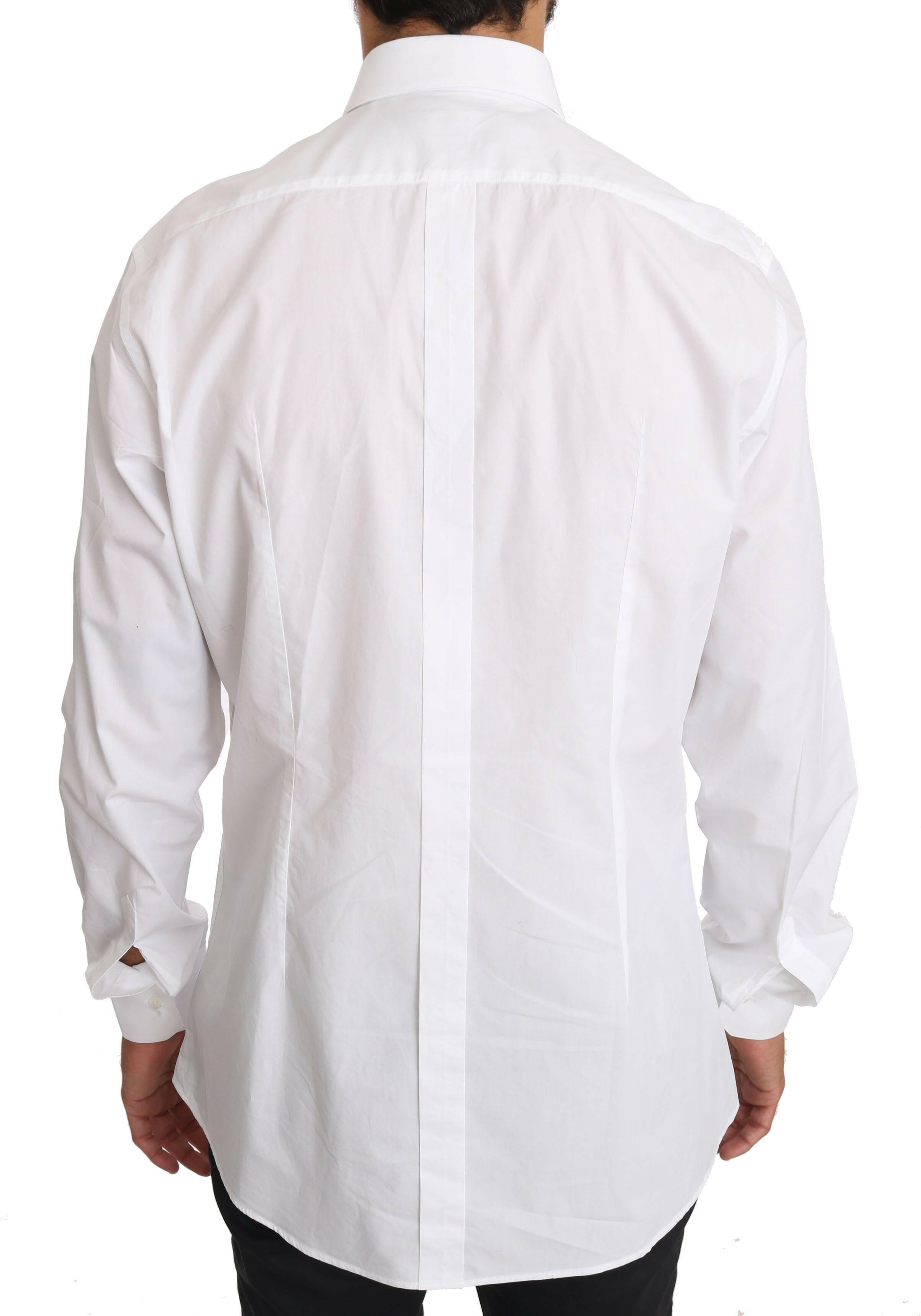 Dolce & Gabbana White Cotton GOLD Dress Shirt -   -  Dolce & Gabbana.