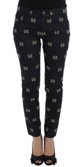 Dolce & Gabbana Blue Key Embroidered Slim Fit KATE Jeans -   -  Dolce & Gabbana.