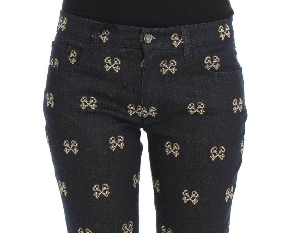 Dolce & Gabbana Blue Key Embroidered Slim Fit KATE Jeans -   -  Dolce & Gabbana.