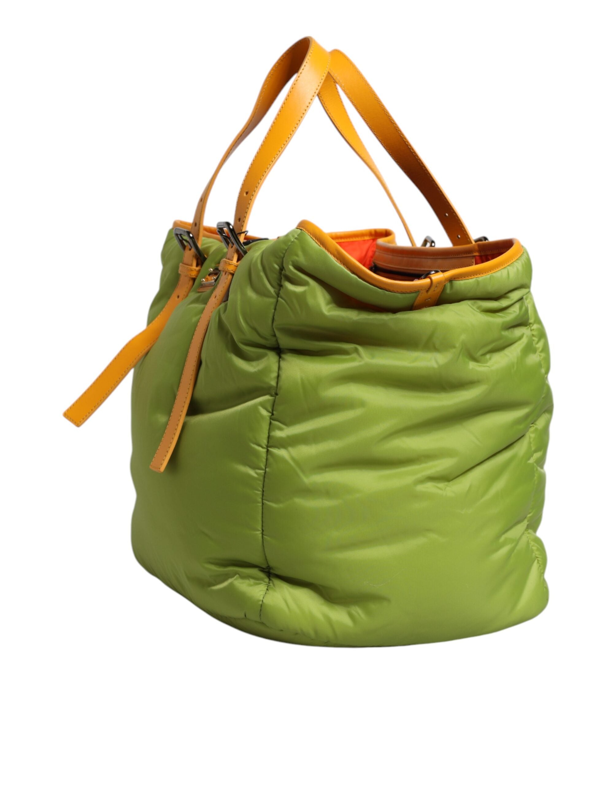 Dolce & Gabbana Green Nylon Padded Logo Plaque Tote Crossbody Bag -   -  Dolce & Gabbana.