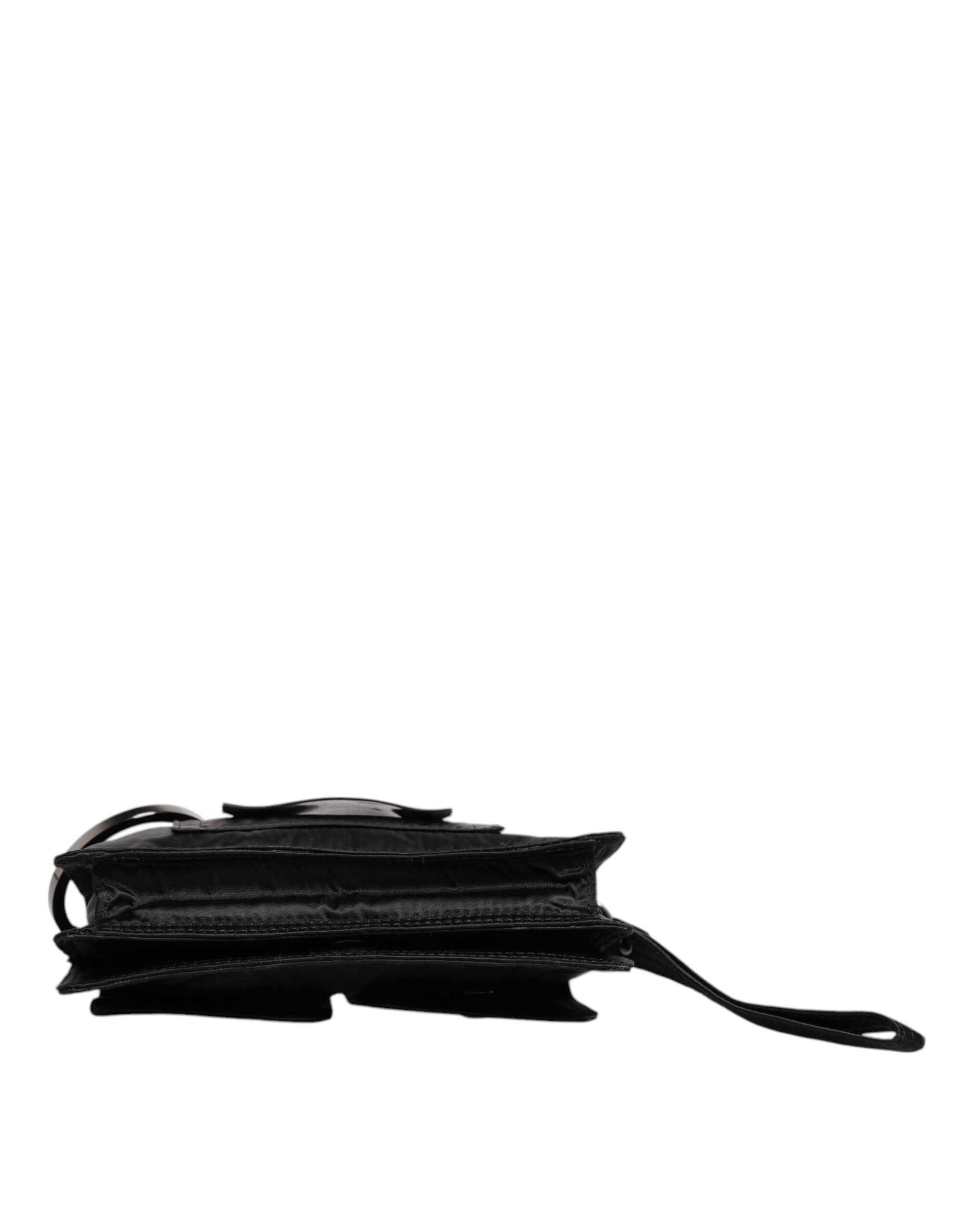 Dolce & Gabbana Black Fabric Logo Two Way Clutch Crossbody Bag -   -  Dolce & Gabbana.