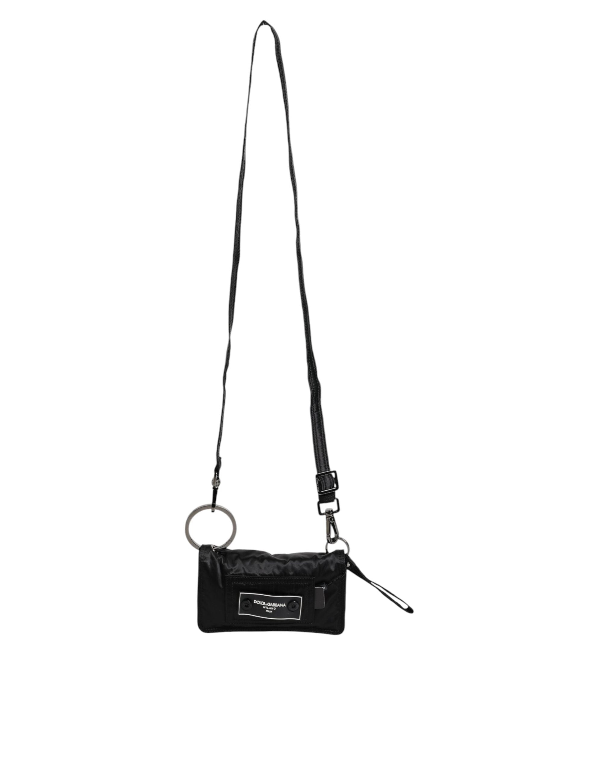 Dolce & Gabbana Black Fabric Logo Two Way Clutch Crossbody Bag -   -  Dolce & Gabbana.