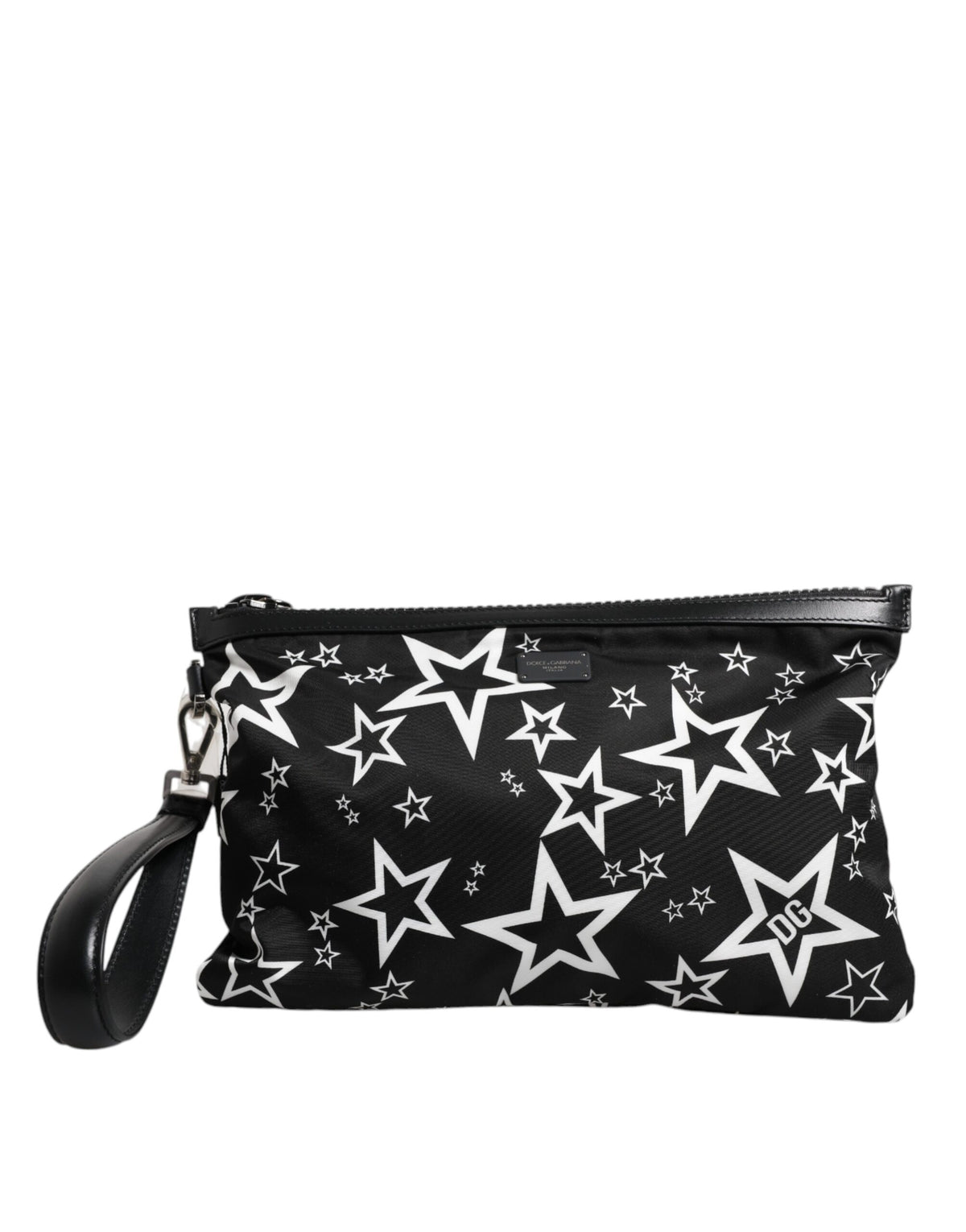 Dolce & Gabbana Black White Stars Pattern Clutch Pouch Bag -   -  Dolce & Gabbana.
