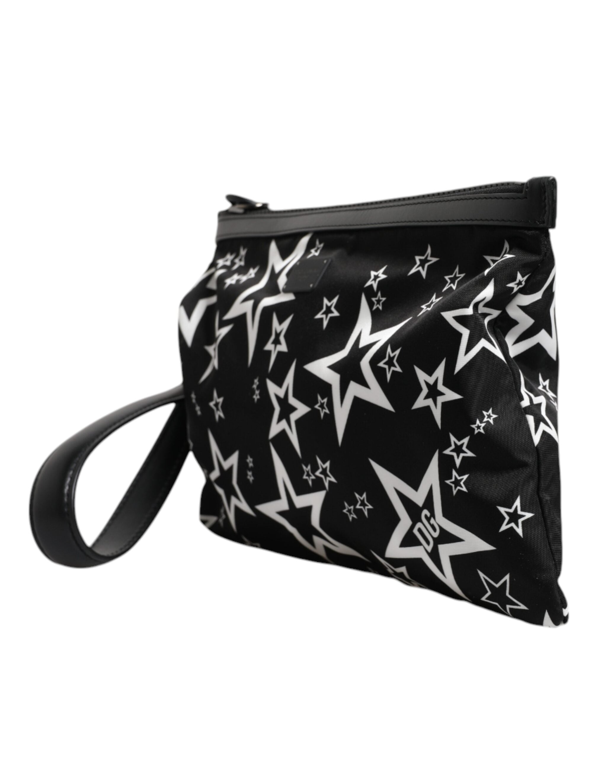 Dolce & Gabbana Black White Stars Pattern Clutch Pouch Bag -   -  Dolce & Gabbana.