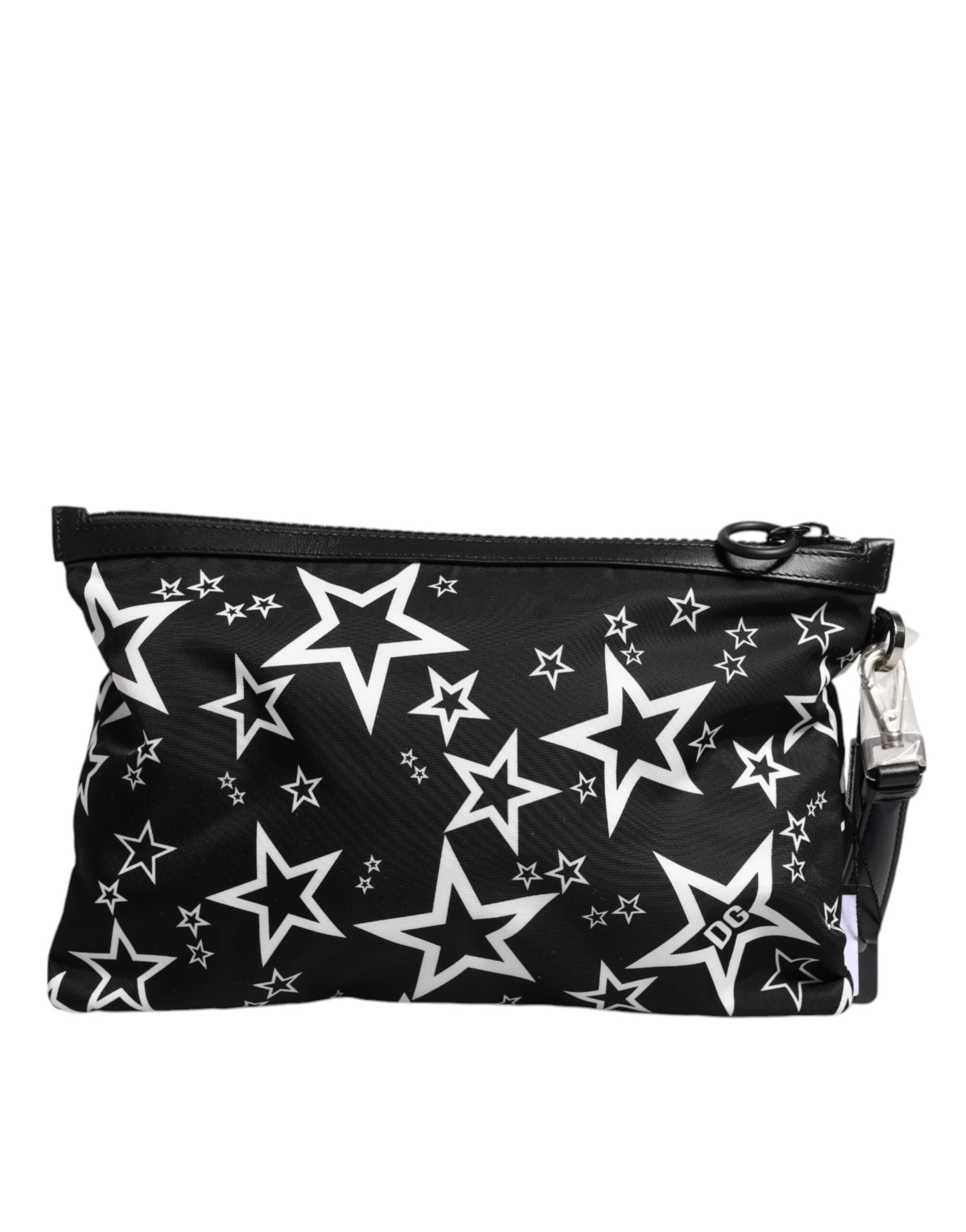 Dolce & Gabbana Black White Stars Pattern Clutch Pouch Bag -   -  Dolce & Gabbana.